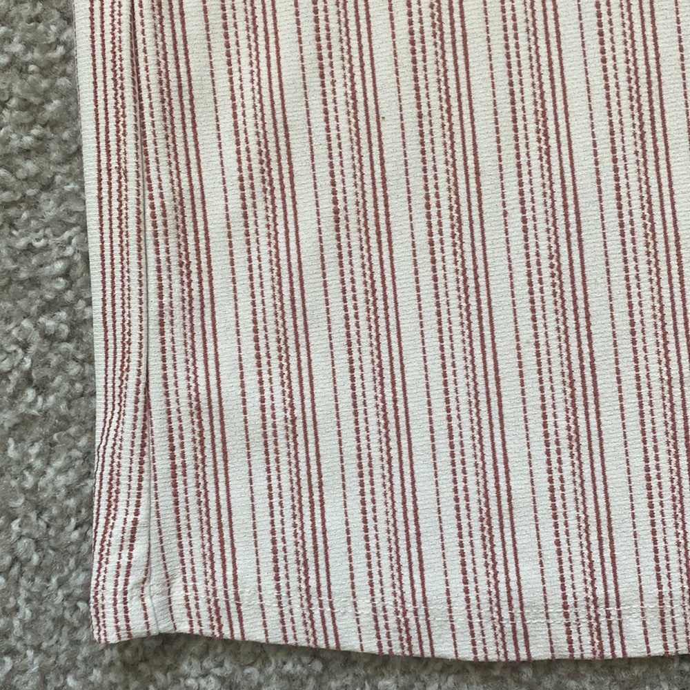LUCKY BRAND Vertical Stripe Lace Up Flutter Sleeve Blouse - Picture 9 of 10